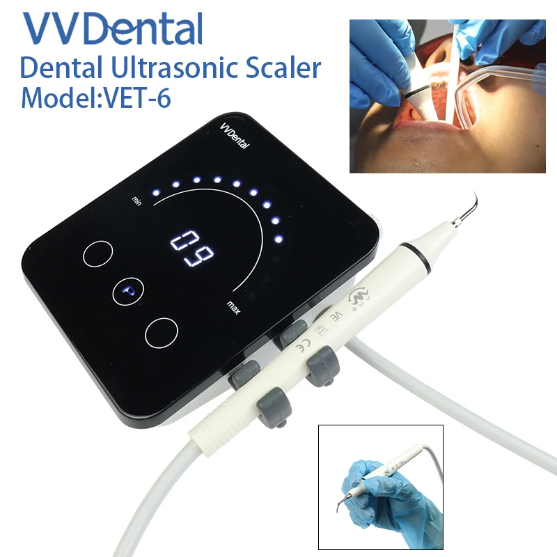 

VVDental Dental Ultrasonic Scaler VET-6 With Touch Screen For Scaling Periodontics Endodontics Oral Cleaning Ultrasound Machine