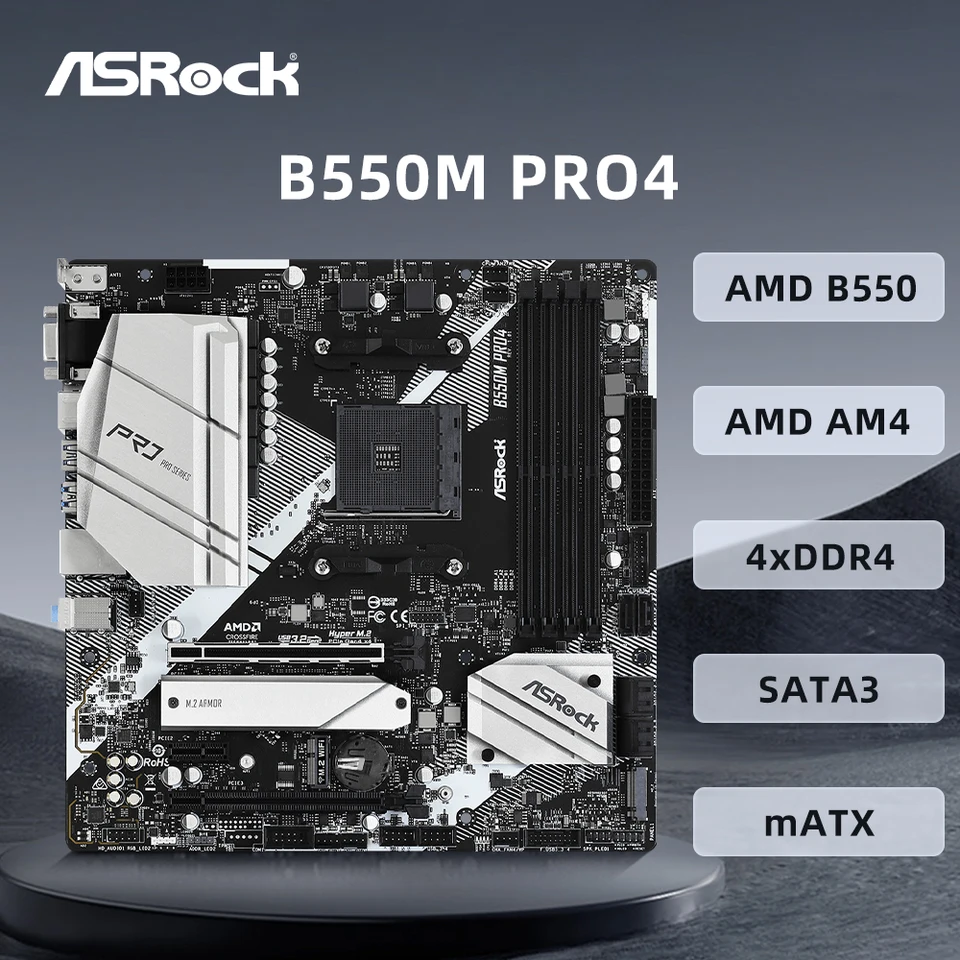 ASRock-B550M pro4マザーボード、am4、ryzen 9、5900x、r7、5700x3d