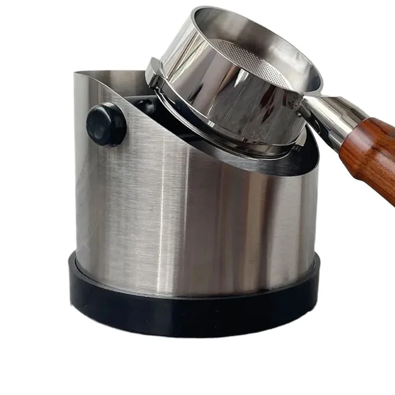 Coffee Ground Knock Box Stainless Steel Espresso Non Slip with Rubber Ring Coffee Grind Waste Bins