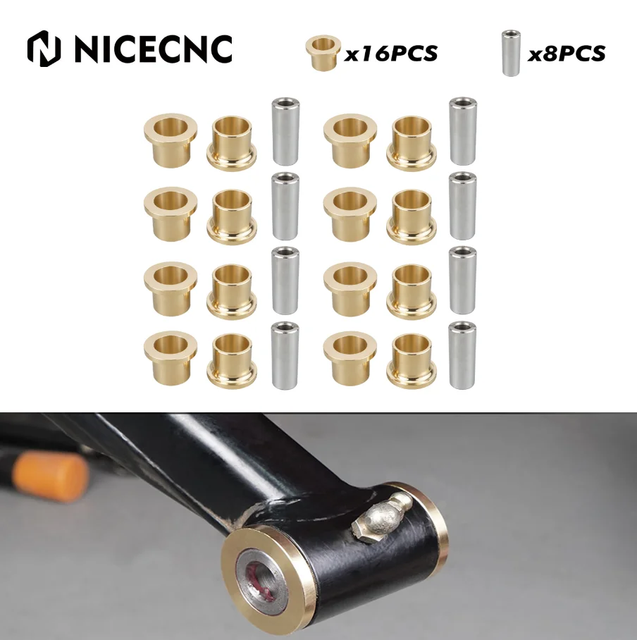 NiceCNC para Can Am Maverick X3 RR Turbo Trail 800 1000 Sport 1000 2017-2022 Kit de casquillo y casquillo de latón con brazo A, accesorios UTV