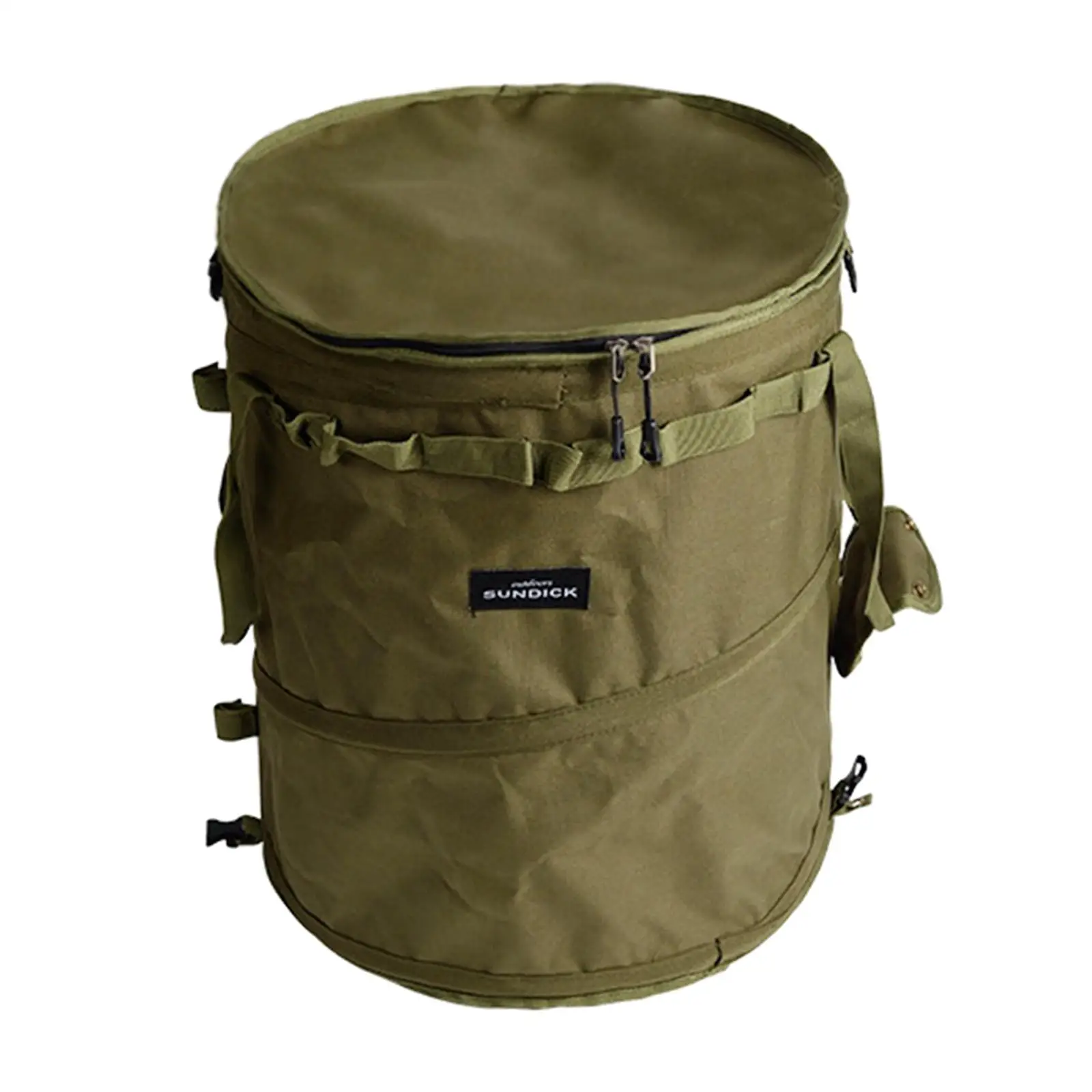 

Camping Trash Can Collapsible Dirty Clothes Basket with Clips 13 Gallon Garbage