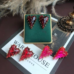 Sweet Heart Earrings Red Pink Strawberry Accessories Simple Delicate Jewelry For Women