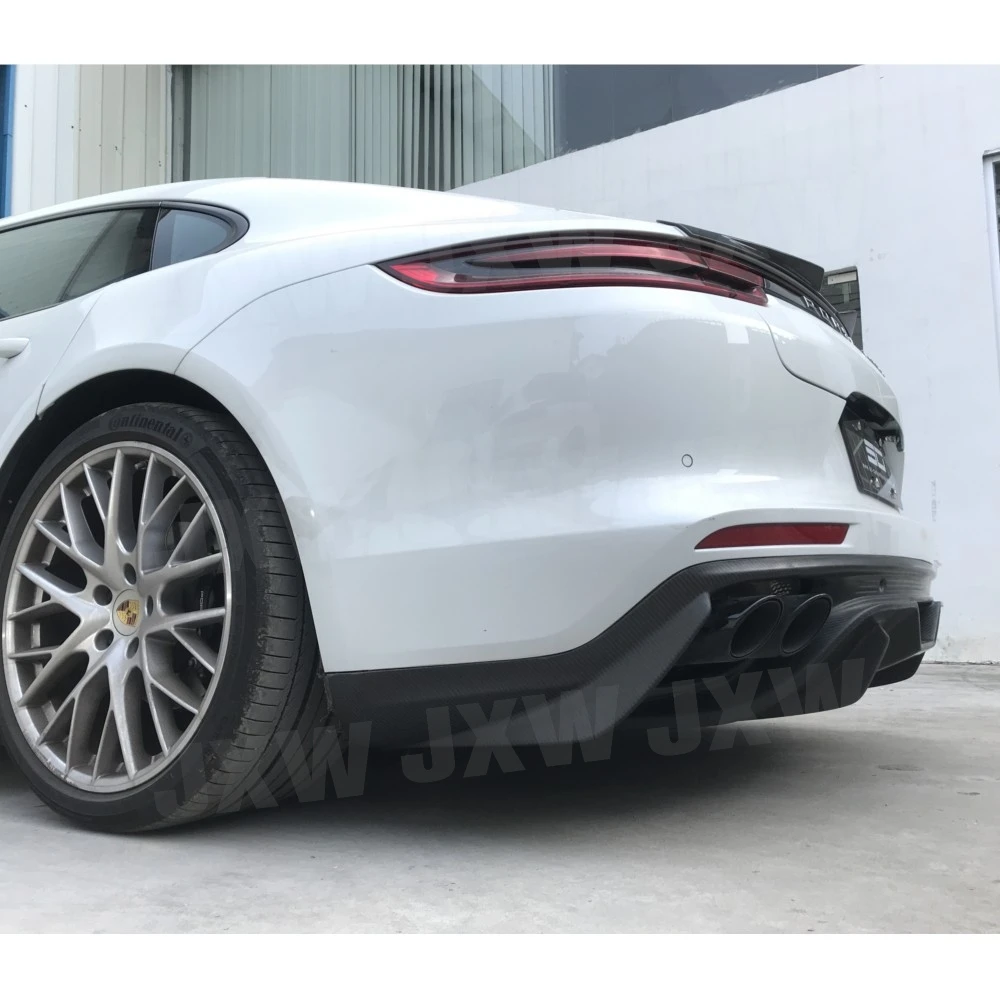 

Задний диффузор-спойлер из сухого карбона (препрег) для Porsche Panamera 971 2017-2019, кованый карбоновый спойлер-накладка на бампер