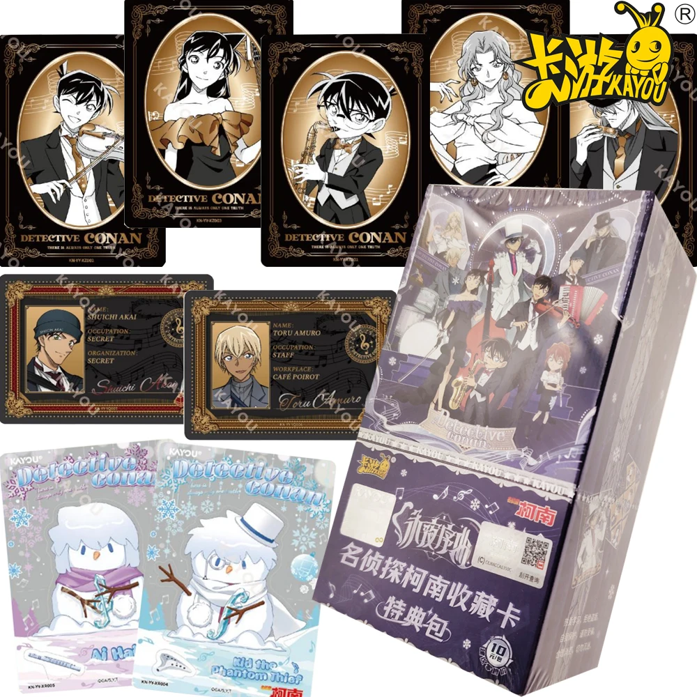 

KAYOU Original Detective Conan Hobby Collection Cards for Fans Classic Reasoning Anime Sparkling Stage Character Cards Toy Gift