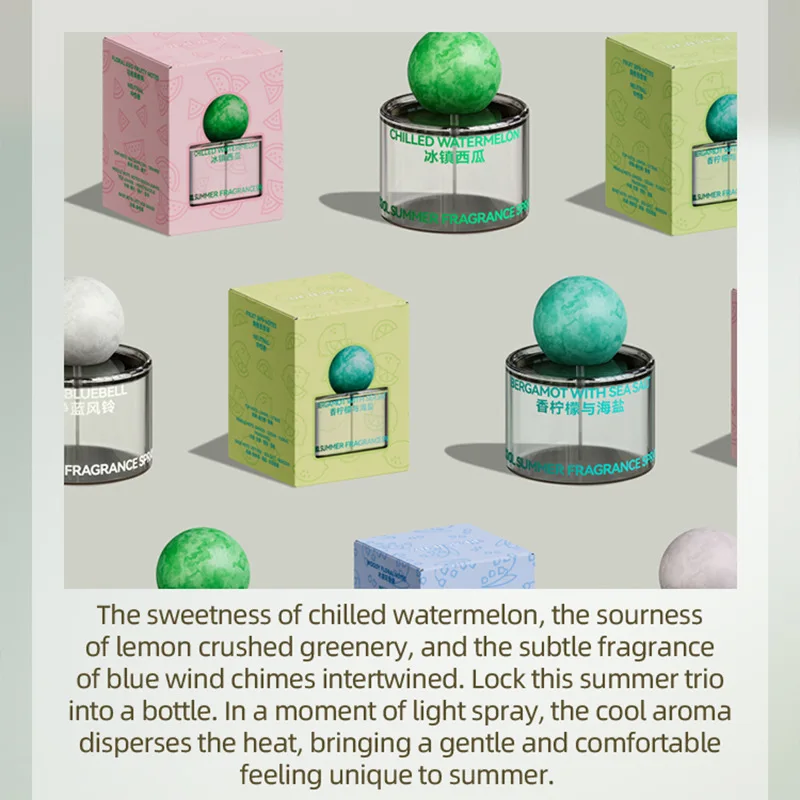 Nowy Perfumowany Spray Blue Wind Chime Arbuz Cytryna i Sól Morska Oryginalny Długotrwały Zapach Lekki Perfumowany Spray dla Kobiet