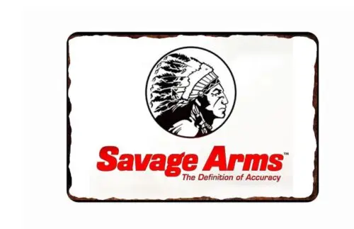 Savage Arms Tin Sign  8x12 Disrtressed Art Image