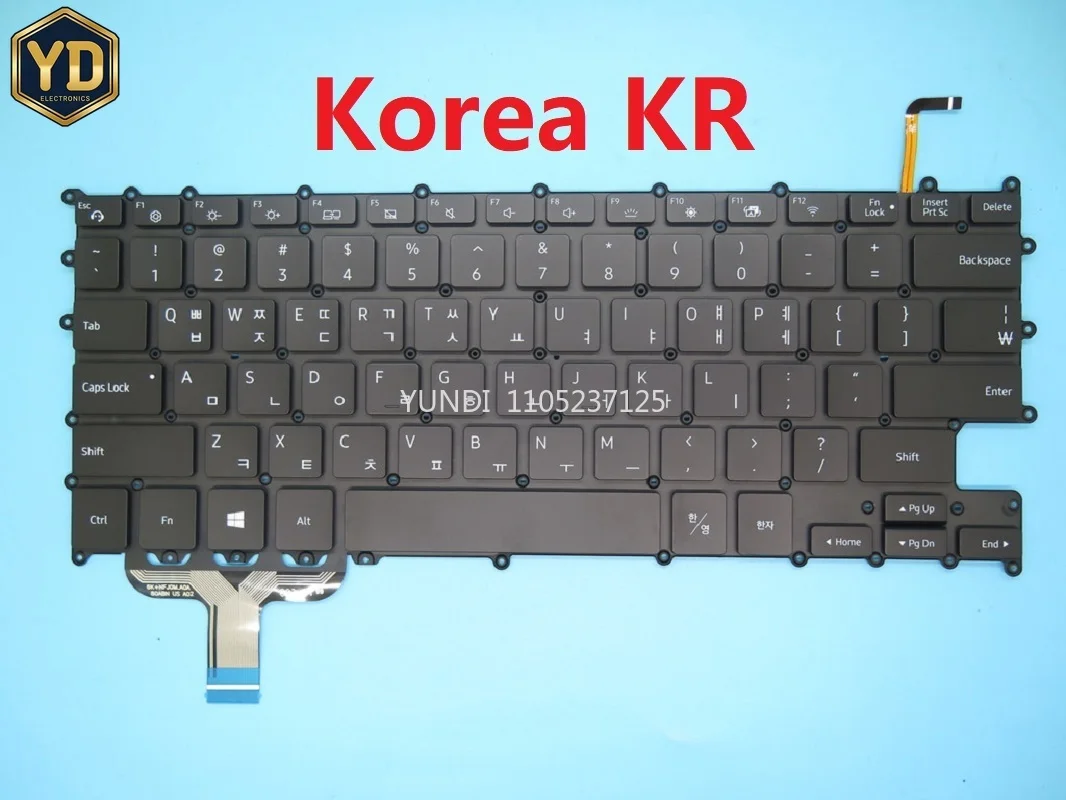 YD Laptop Keyboard For Samsung NT930SBE 930SBE Korea KR English US BA59-04356A BA59-04356B With Backlit New