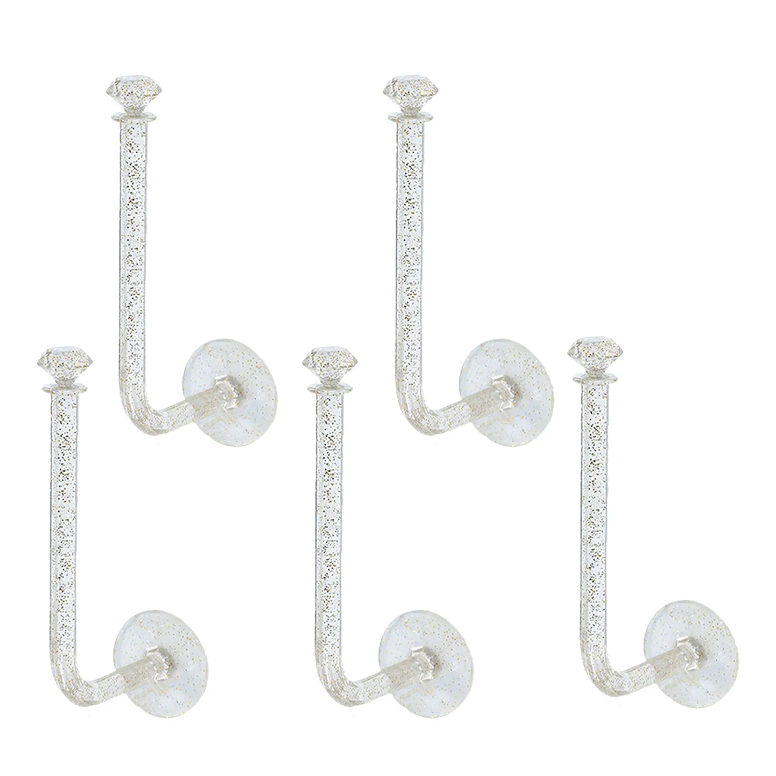 

5Pcs Wall Scrunchie Stick Clear Glitter Adhesive Hair Tie Organizer for Hairbands Hair Rings Jewelries Storage