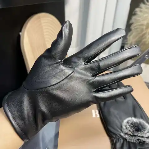여성을위한 진짜 렉스 토끼 모피 장갑 겨울 두꺼운 벨벳 방수 방풍 터치 스크린 장갑 패션 사이클링 장갑