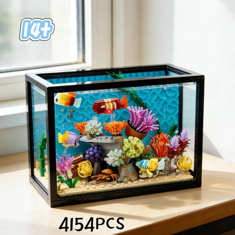 Modèle d'assemblage d'animaux marins 4154 pièces, animaux marins 10366, jouets de construction créatifs pour enfants, cadeau pour garçons ou filles