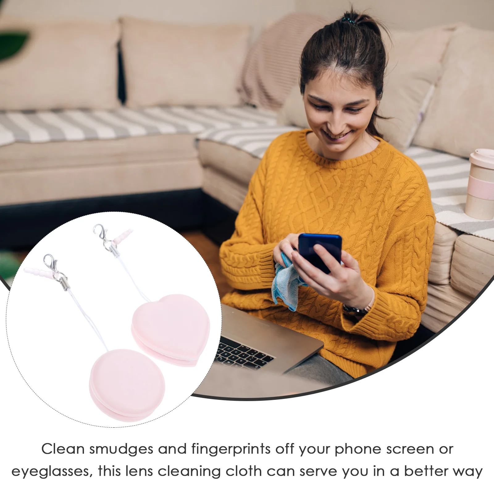 

2pcs Microfiber Cleaning Cloths Lens Wipes For Phones Glasses Screens Electronic Devices Portable Screen Cleaner Tools