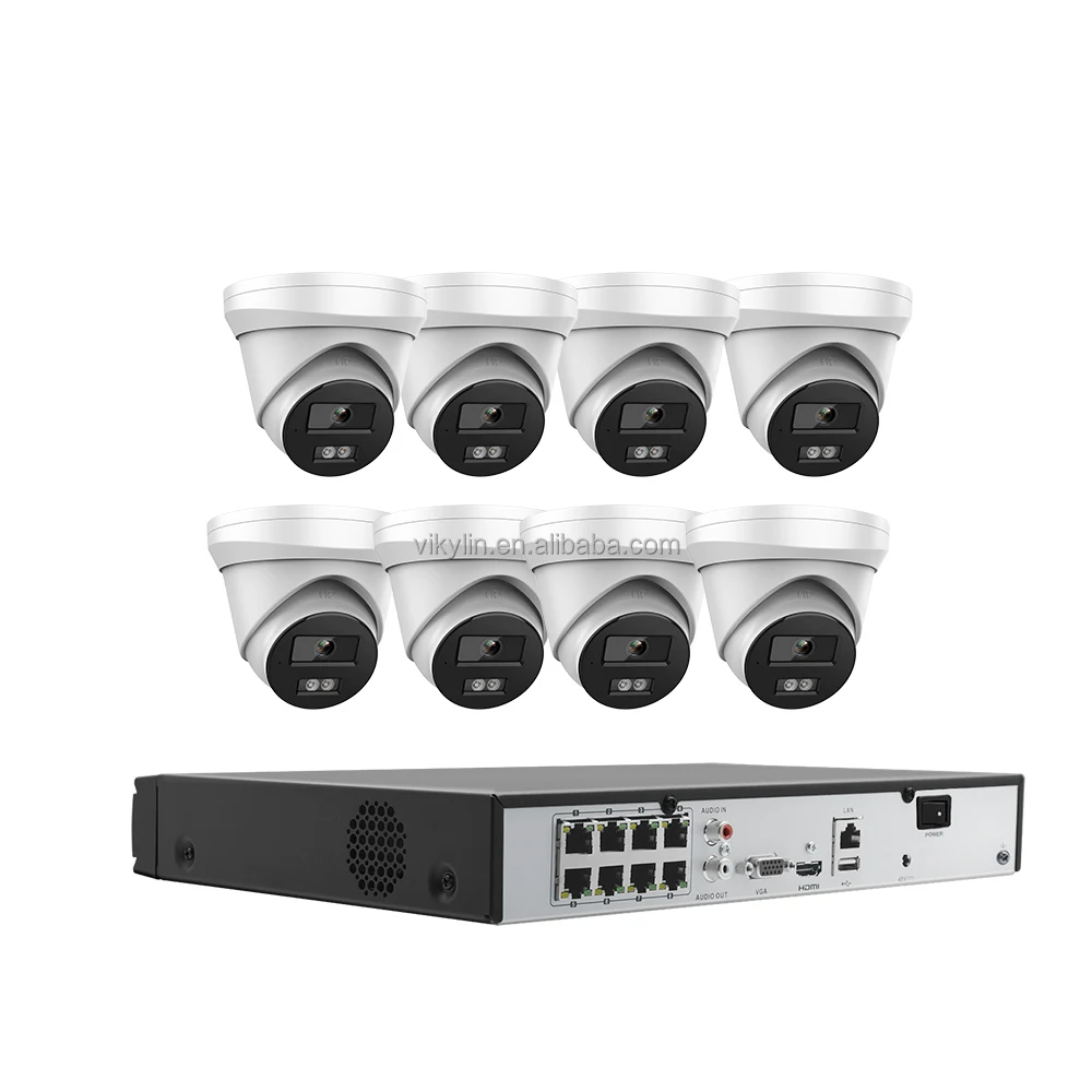 5mp 4k 8mp 4ch  8ch 16 Channel HD AI Ip Poe Nvr Home Outdoor Security Camera Surveillance Cctv System Kit