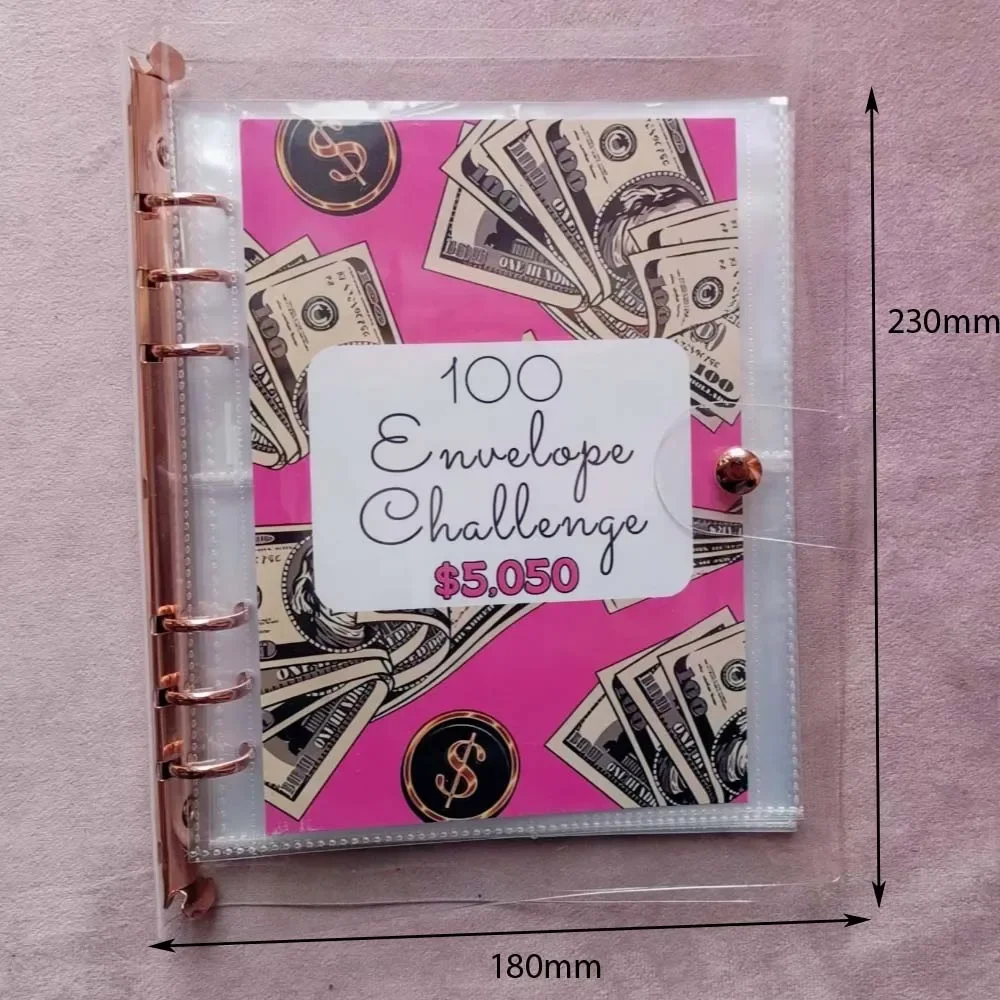 100 ซอง Challenge Binder ประหยัดความท้าทายหลวม Binder Budget Binder เงินสดซอง Money Organizer ระบบ