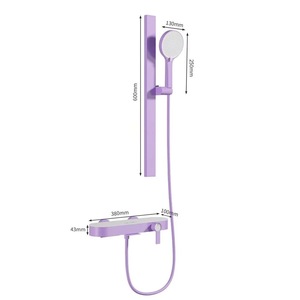 Variou colors Shower Set with Lifting Bar Bathtub Shower Faucet Bathroom Shower Mixer Tap With Lifting Rod 3-function HandShowe view 6
