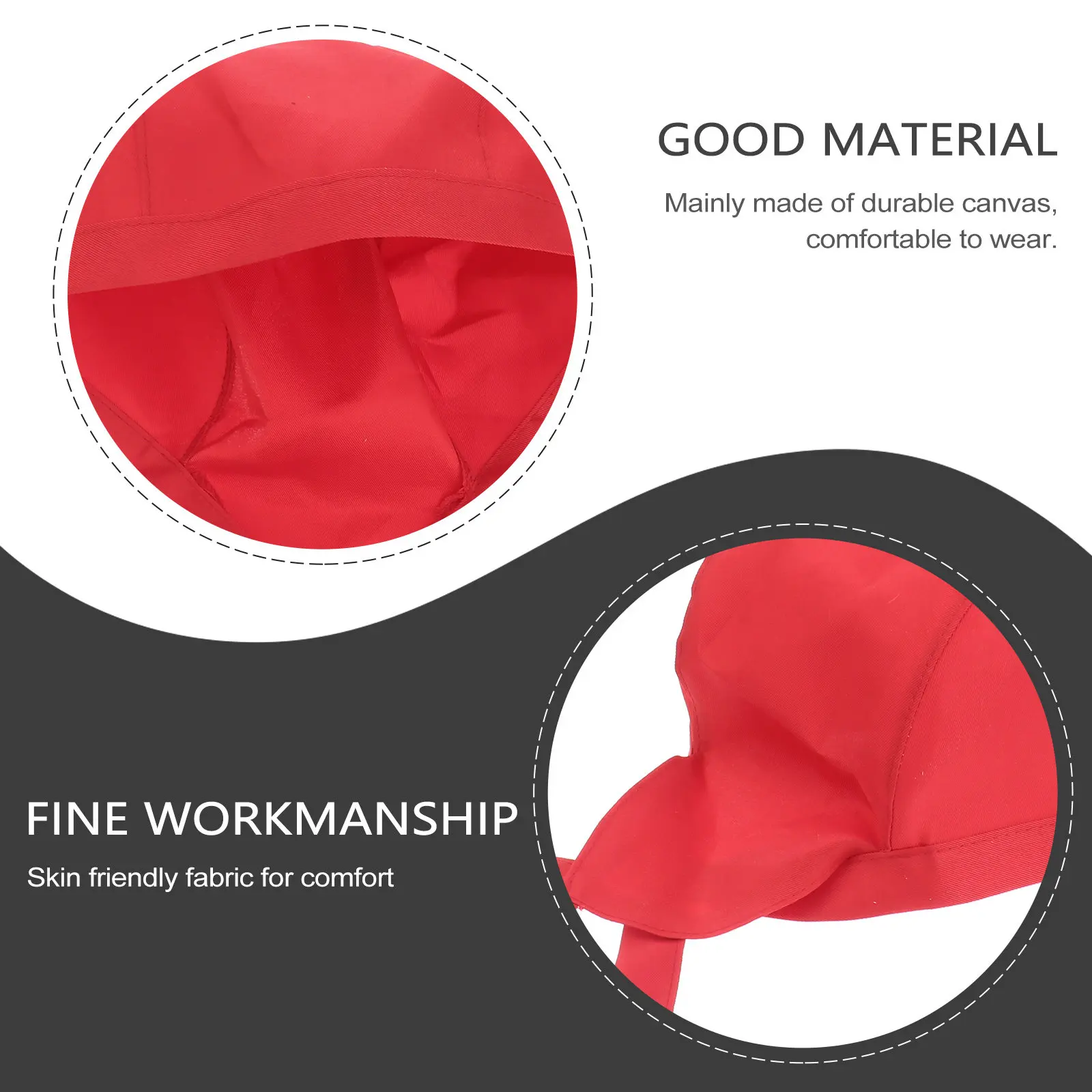 Chapéu de Chef de Lona Vermelha com Fita Ajustável, Touca de Catering Macia e Confortável para Homens e Mulheres, Cozinha, Culinária e Confeitaria