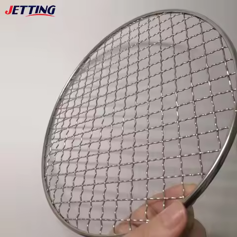 24/26CM Round Stainless Steel Barbecue Net BBQ Mesh Grate Grid Camping Picnic Food Rack BBQ Grill Kitchen Tool Accessories