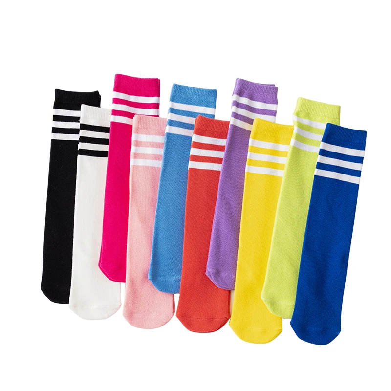 Fashion Thigh Knee High Socks For Girls Womens Students Striped Cotton Long Stockings Black White Striped Sailor Socks
