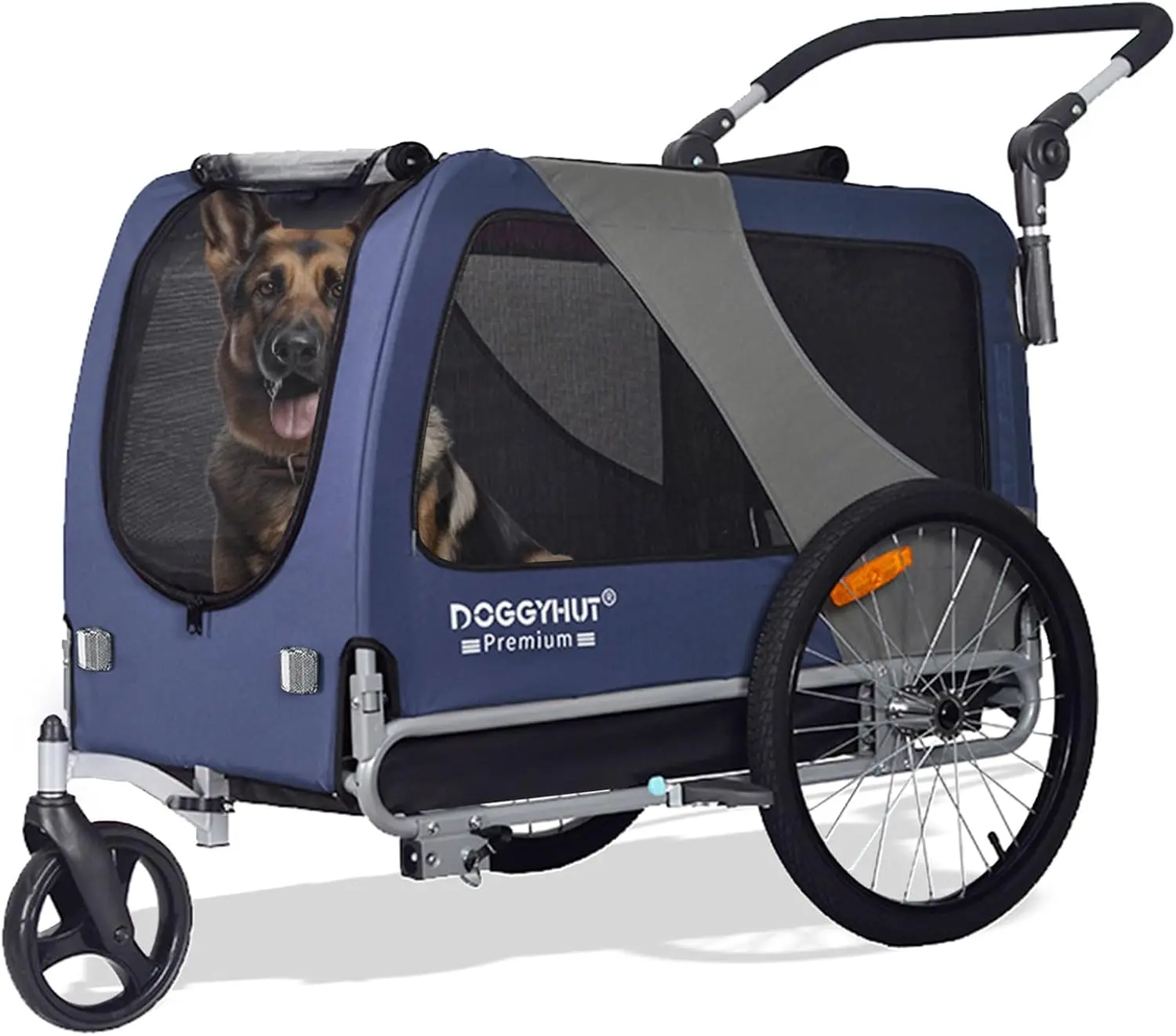 

® Premium Large/XL Pet Bike Trailer & Stroller for Large Sized Dog or Multiple Small Dogs,Low Center of Gravity,Parking