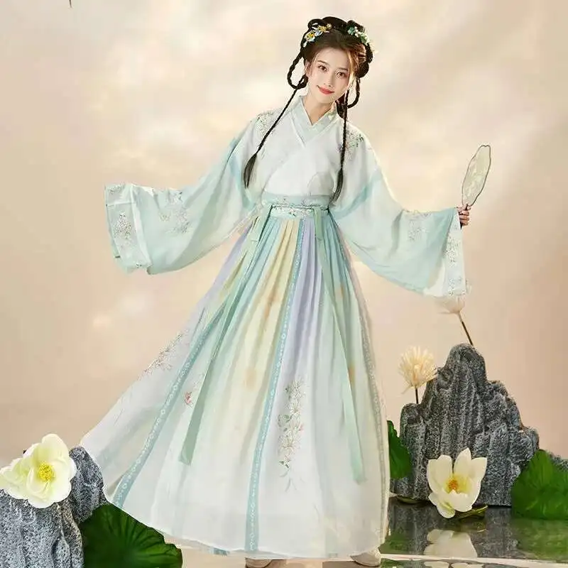 

Chinese Traditional Hanfu Dress Costume Woman Fairy Dance Costumes Ancient Han Dynasty Folk Dress Cosplay Costume Party Outfit