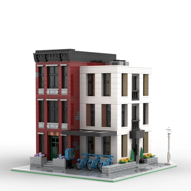 NEW 2084PCS City Hot Selling Street View Moc Modular Bookshop Headquarters model DIY creative ideas ChildToy birthdayGift blocks