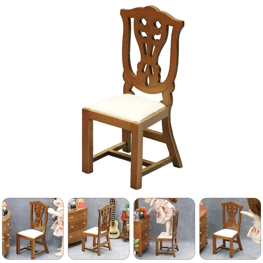 미니 학습 의자 의자 소형 모델 사무실 공예 의자 집 가구 나무 장난감