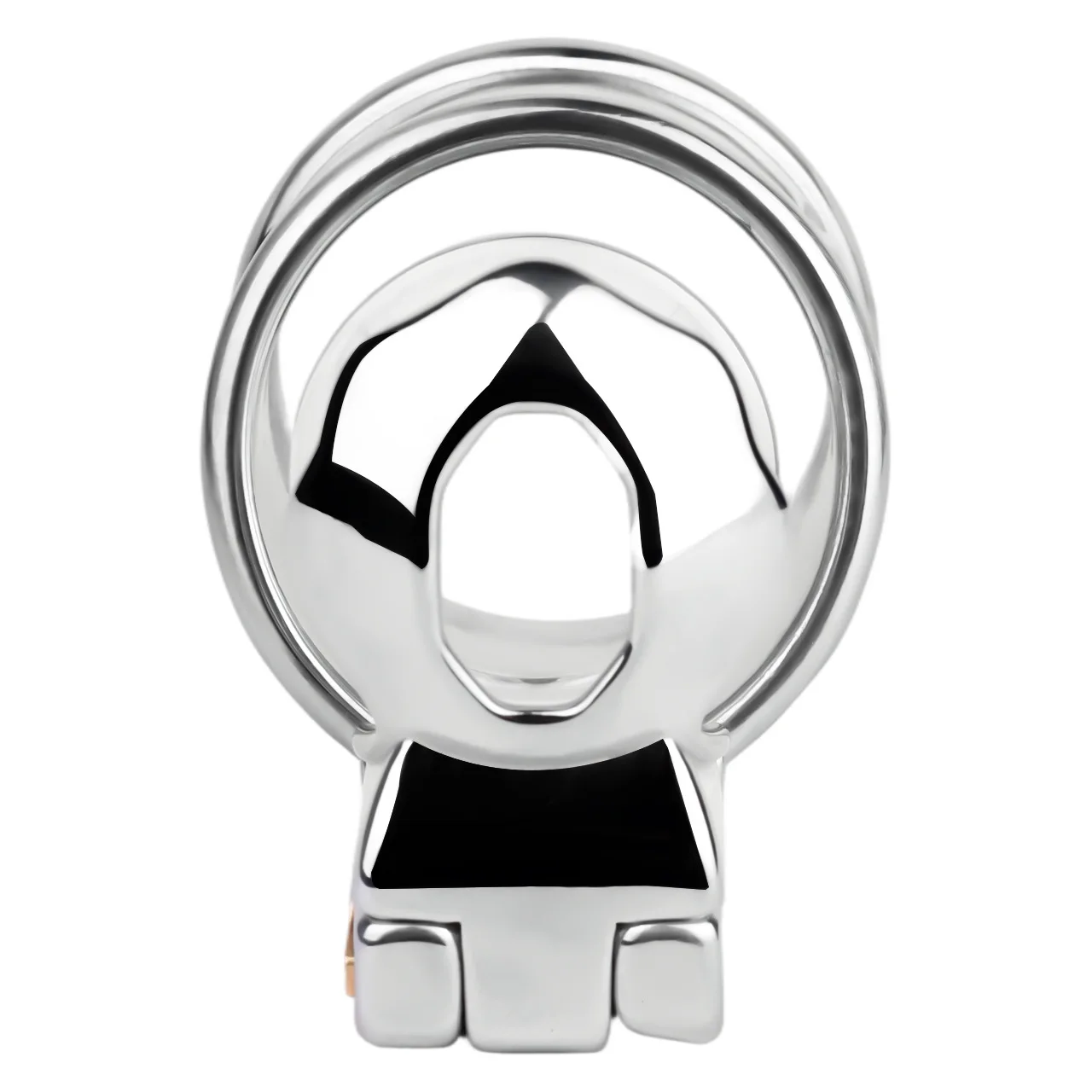 Fake girl hunting for novelty, men's metal stainless steel chastity lock, precision birdcage, glans lock without snap ring view 2