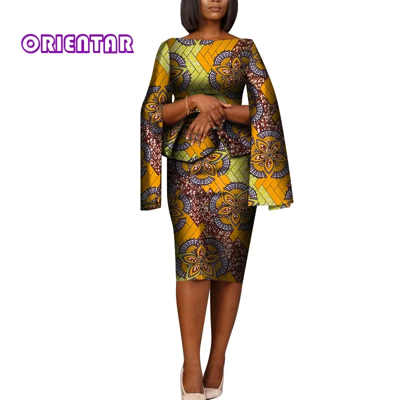 

2 Pieces Set African Outfits for Women Africa Print Plus Size Skirts and Top Set Bazin Riche traditional Clothes 4XL 5XL WY8252