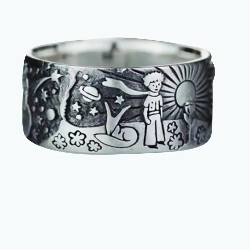Retro Fashion New Simple Couple Rings Men\'s and Women\'s Rings Party Gifts Men\'s Fashion Niche Trend Fairy Tale Ring Accessories