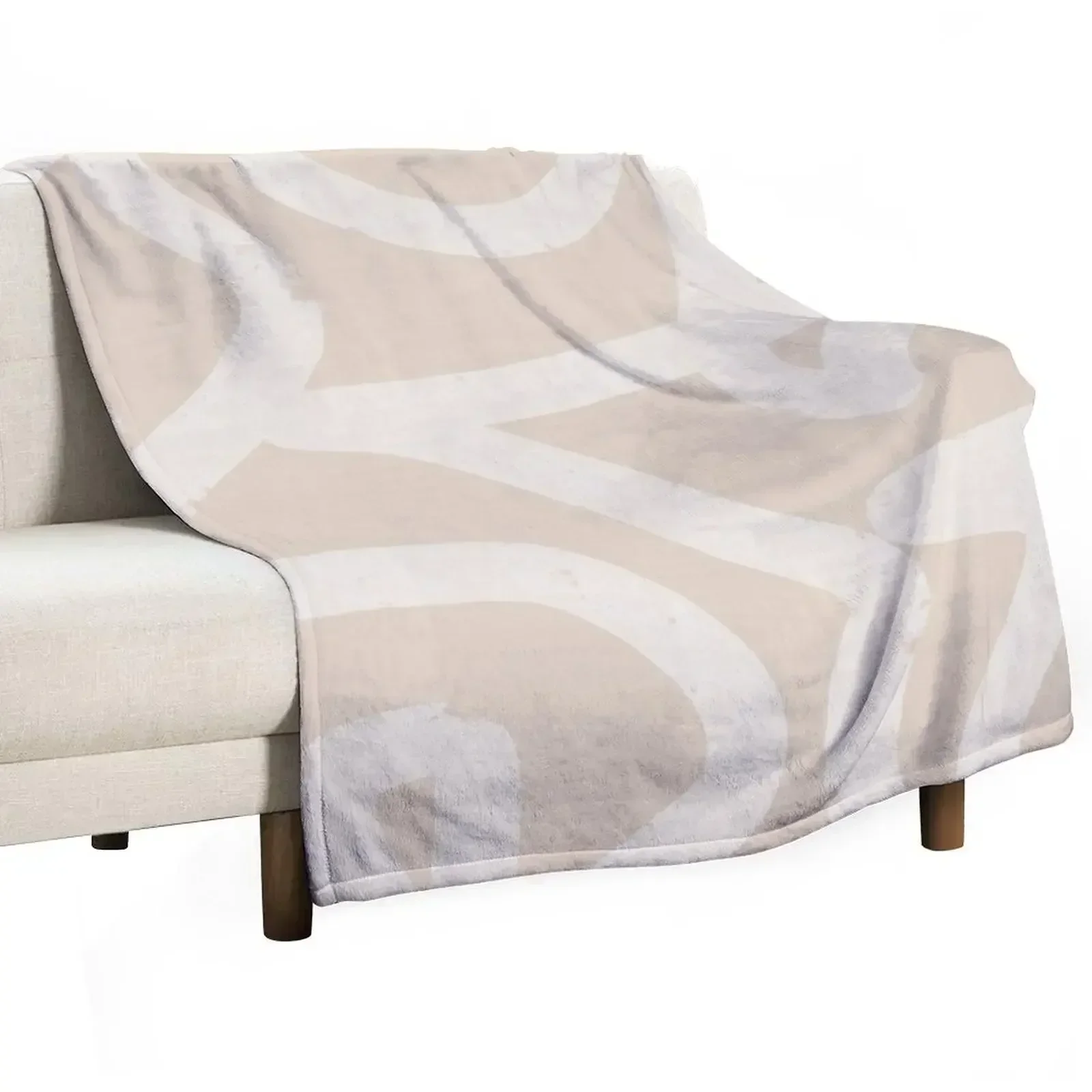 

Neutral Minimalist Beige And Imperfect White Lines Throw Blanket All Weather Soft Throw Blanket for Sofa