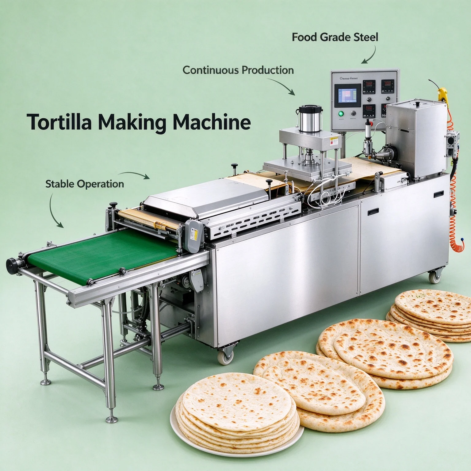 FL Tortilla Making Machine Adjustable Speed Flatbread Shaping Machine for Bakery Flatbread Custom