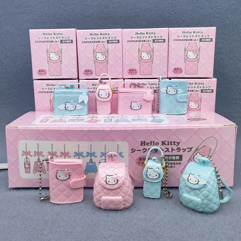 

Новинка 2023 года, мини-сумка Sanrio Hello Kitty в стиле аниме Angel Series, 8 подвесок, брелок для телефона, цепочка-сюрприз, слепая коробка, подарок на день рождения для девочек
