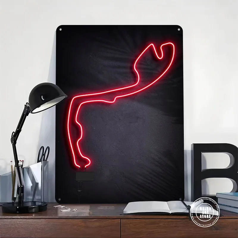 Race Track Monte Carlo Printing Poster Customized Retro Wall Art Vintage Metal Signs for Room Decoration Bedroom Custom Plate