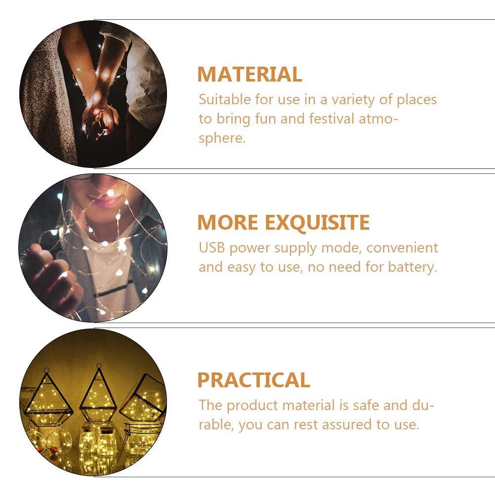 10 متر LED ستار سلسلة ضوء الأسلاك النحاسية عطلة الديكور USB بالطاقة حفلة الجنية ضوء سلسلة للمنزل حديقة غرفة نوم مكتب #4