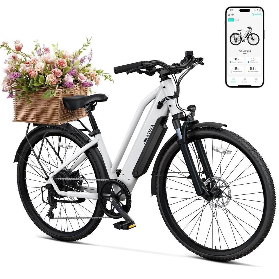 1000W Electric Bike 28MPH 7-Speed Dual Disc Brakes Commute E-City Bike