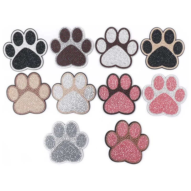 

Dog Paw Shaped Diamond Painting Coasters Kit Kits Cat Pet DIY Set Kit With Holder