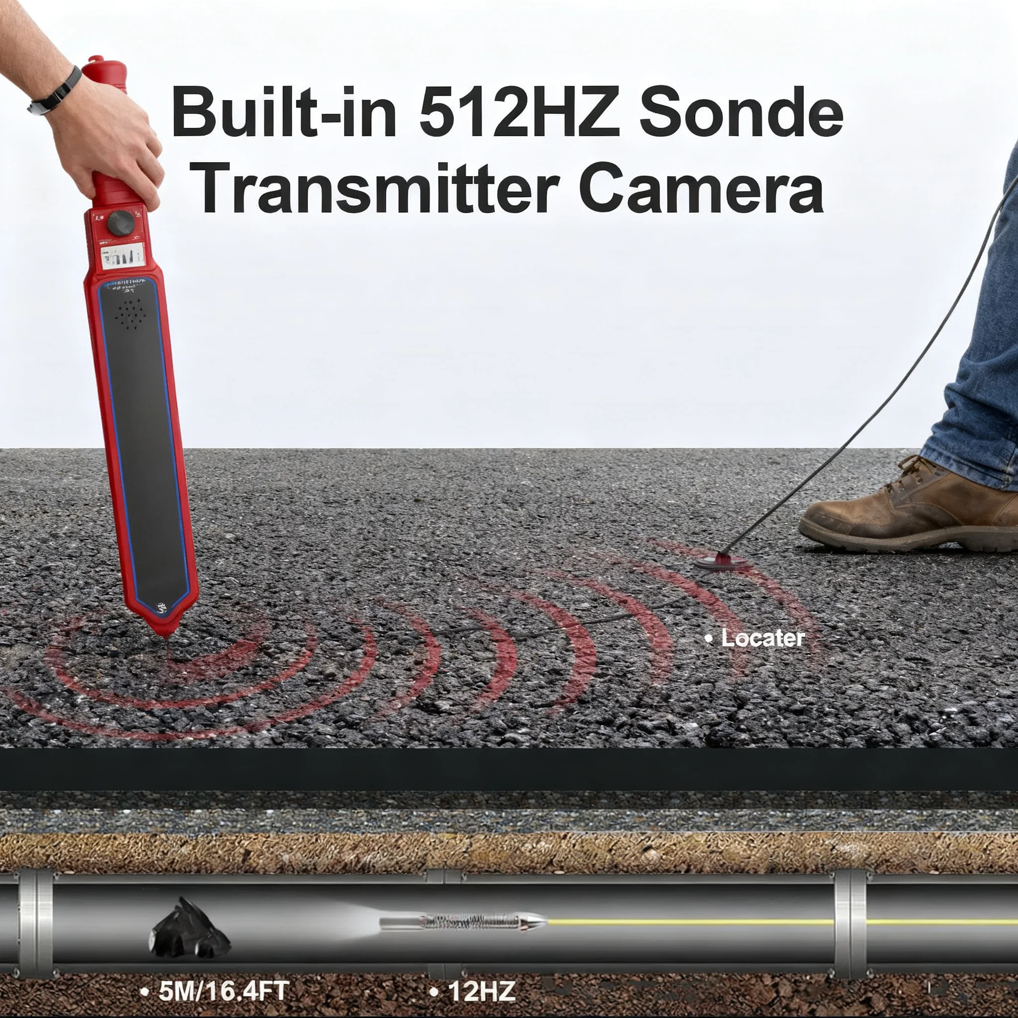 

Sewer Pipe Inspection Camera detection device 512hz Receiver Locator