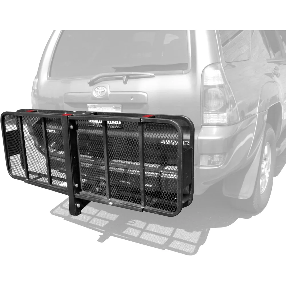 

500 lb.Capacity Steel Hitch Mount Folding Cargo Carrier Mesh Basket Fits 2 inch Hitch Receiver For Car SUV Pickup Truck Camping
