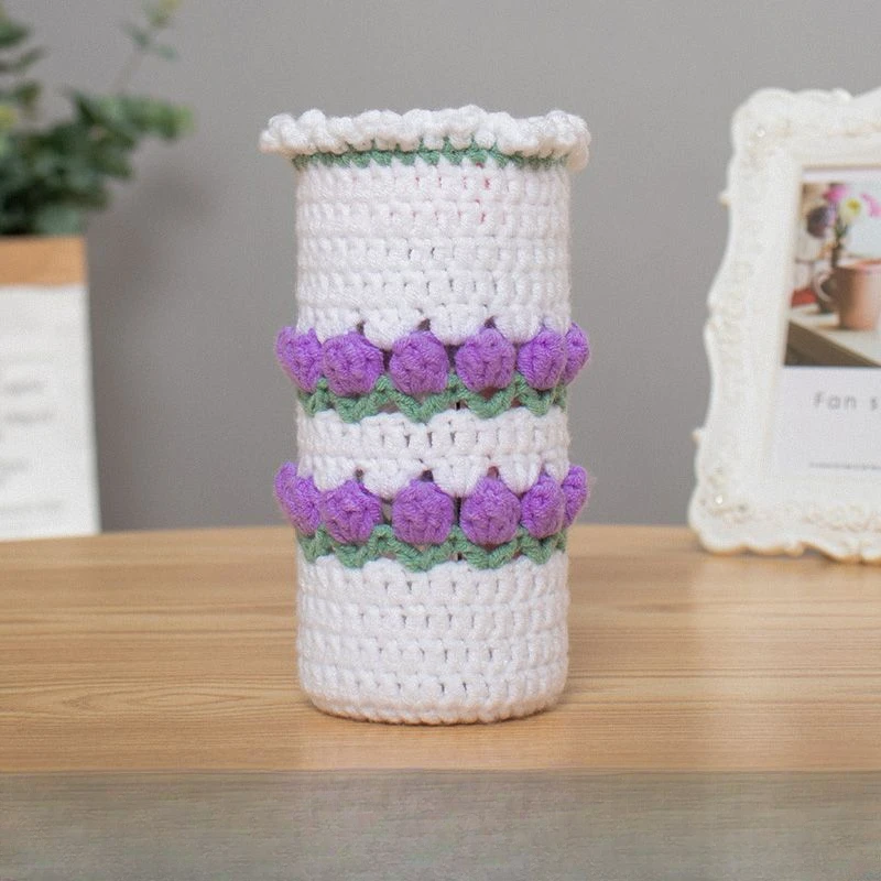 High-value Hand-crocheted Water Cup Sleeve Hand-held Cross-border Thermos Cup Anti-scald Cup Sleeve