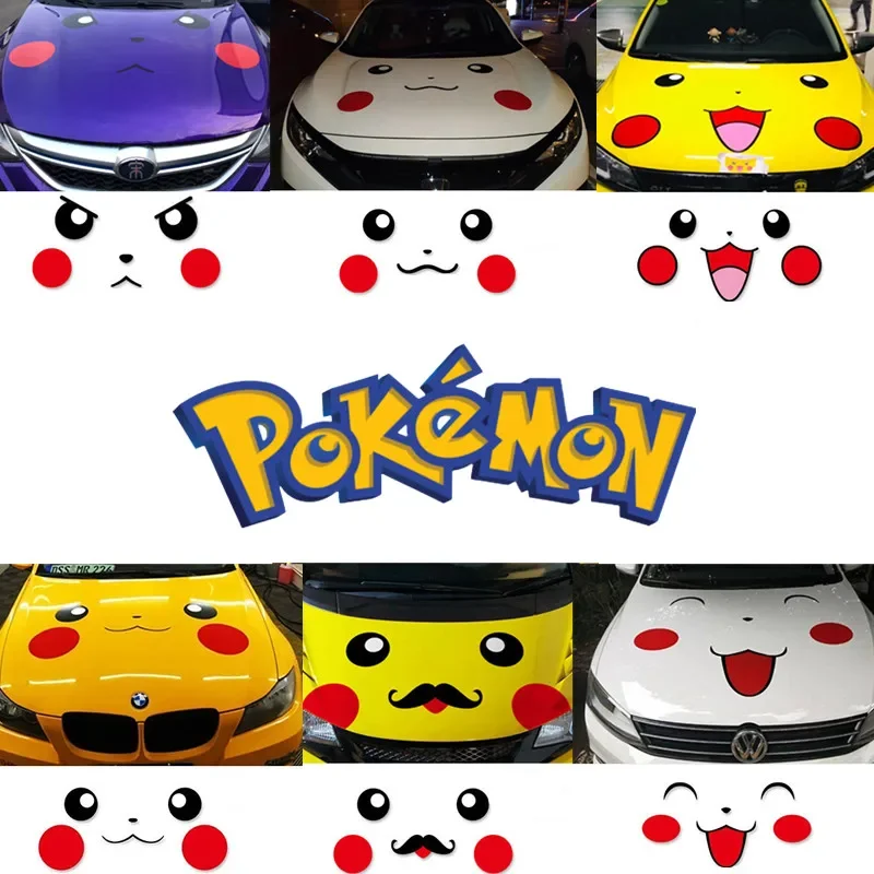 

Pokemon Car Hood Decoration Sticker Cartoon Pikachu Expression Sticker Animation Peripheral Children's Toys Birthday Gift