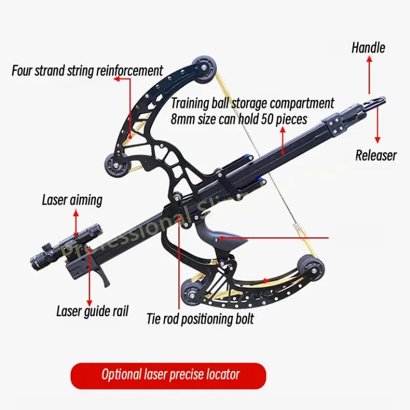 High Power Laser All Metal Slingshot High-precision Hunting Steel Ball Slingshot Composite Bow Steel Mini Composite Bow Set