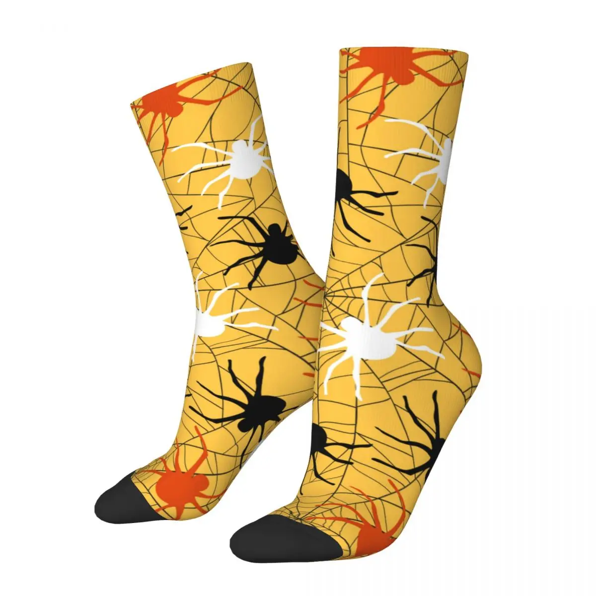 

Funny Men's Socks Spiders Pattern Retro Harajuku Hip Hop Novelty Pattern Crew Crazy Sock Gift Printed