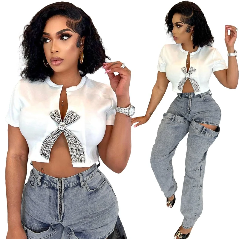 

Pants Denim Pant Women Jeans Vintage Hollow Out Loose High Waist Slim Fit Trousers Y2k Streetwear Sexy Party Night 2026 Spring