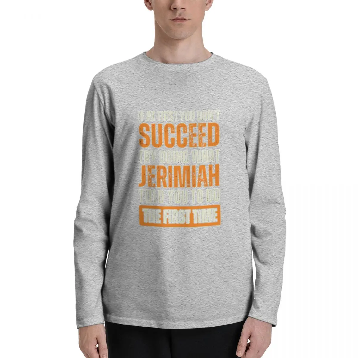 Jerimiah_Personal Premium Men's Long Sleeve Tee - Classic Design with Superior Comfort for All-Day Wear