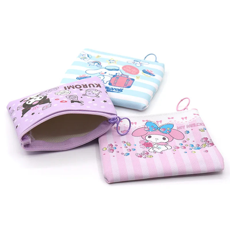 Korean Sanrio Kuromi Coin Pouch Purse Cute Girl Children'S Wallet Bags Kawaii Creative Short Portable Lady Zipper Wallet Purses