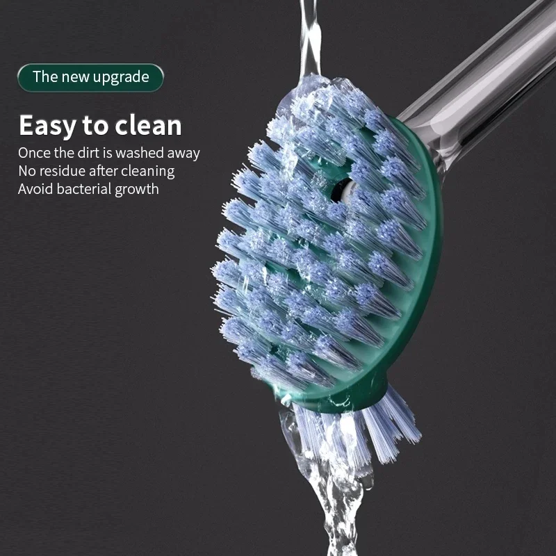 Toilet Brush Household Wall Hanging WC Accessories Silicone Bristle Brush Bathroom Cleaning Tool Filled Detergent Spray Artifact