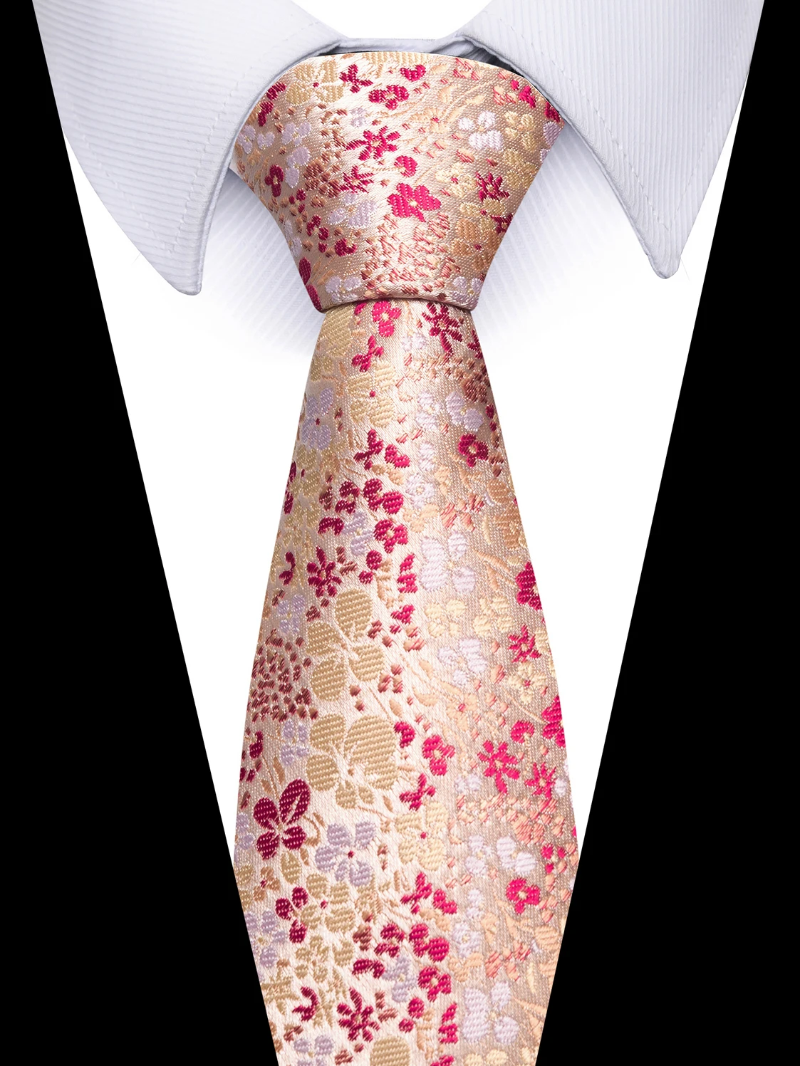 100% Silk Brand Pink Tie Men Top grade 7.5 cm 160 Colors Silk Necktie Printed  Memorial Day Wedding Gravatas For Holiday