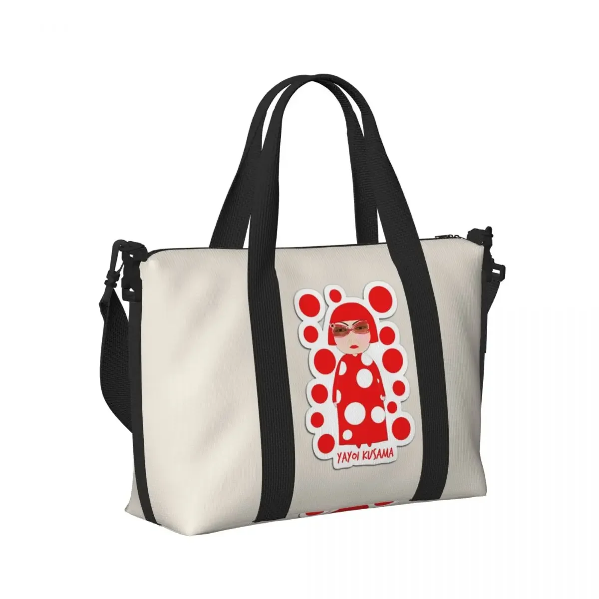 

Пляжная дорожная сумка Polka Yayoi Kusama в стиле абстрактного искусства, вместительная сумка-тоут для спортзала, спорта, женская сумка для покупок, спортивная сумка через плечо
