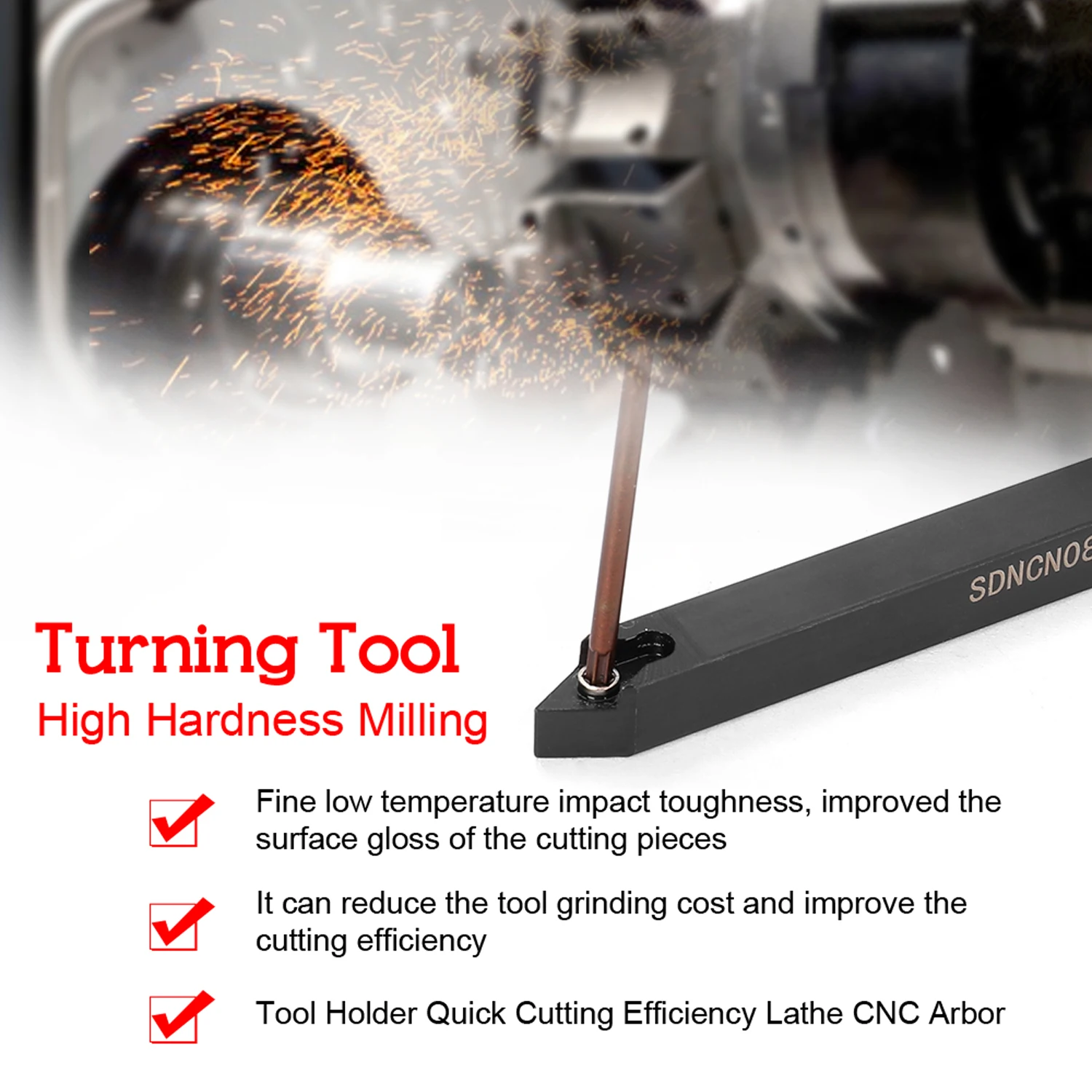 High Hardness Milling Tool Holder Quick Cutting Efficiency Lathe Arbor with Insert and Wrench