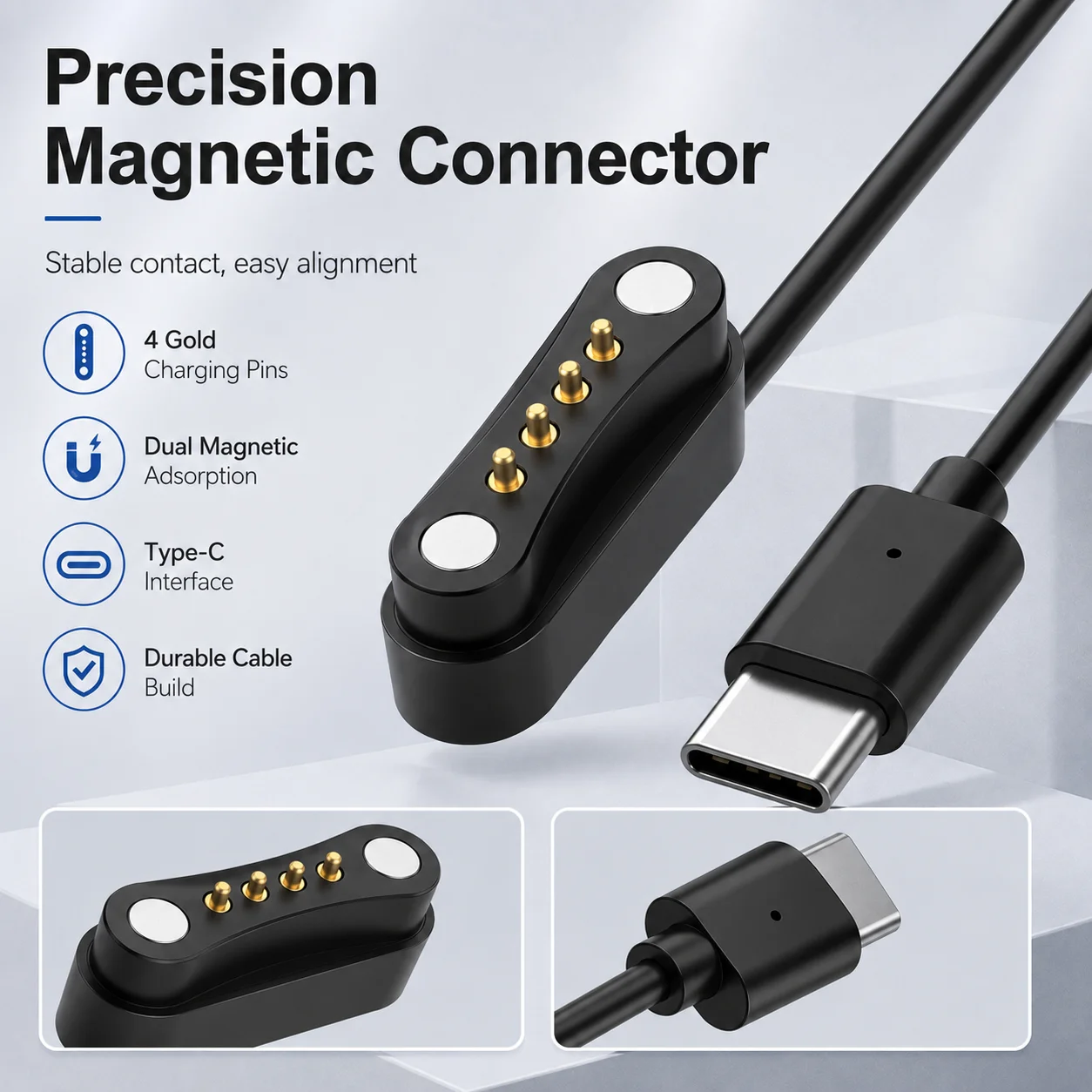 Replacement Charging Cord for PLAUD Note Pro AI / PLAUD Note AI Voice Recorder Type-C Data Sync Cable Magnetic Charger Cable 1M