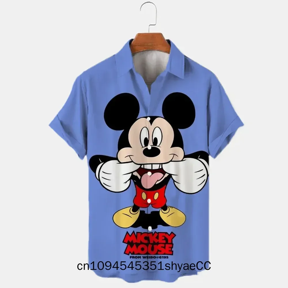 Disney 3d Men's Shirt, Disney Mickey Mouse Hawaiian Shirt, Street top, Cute Cartoon shirt, men's Casual Fashion Shirt